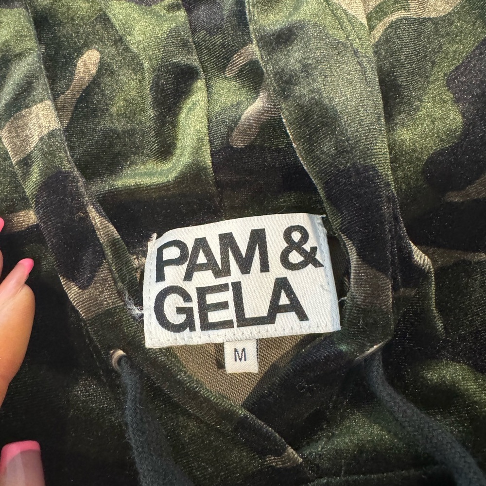 PAM & GELA Velvet Camo Hooded Sweatshirt - Picture 6 of 9